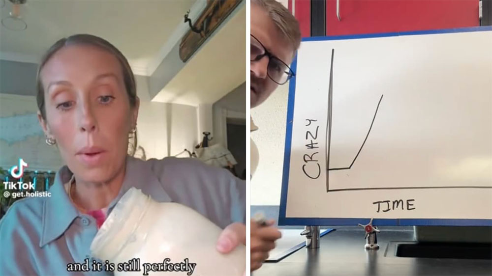 Biology teacher attacks raw milk with smug face, shrinking echo chamber cheers
