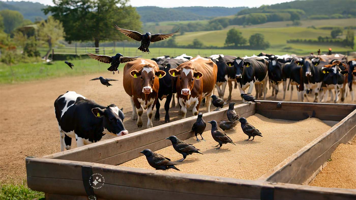 Cows bullied by birds face nutritional challenges and aggression issues