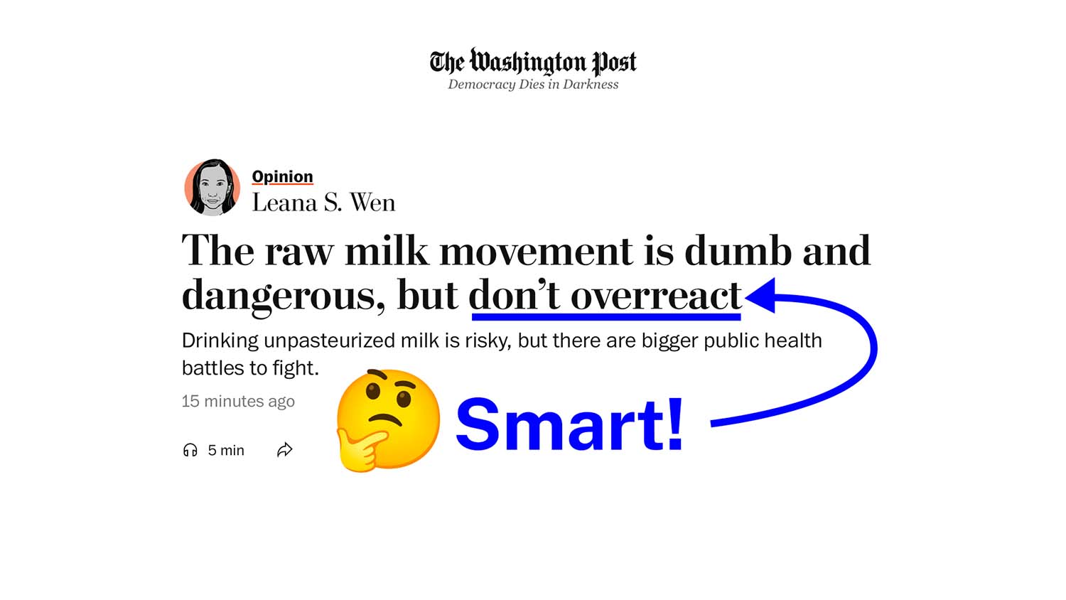 Prominent Public Health Communicator: Don’t Overreact to Raw Milk