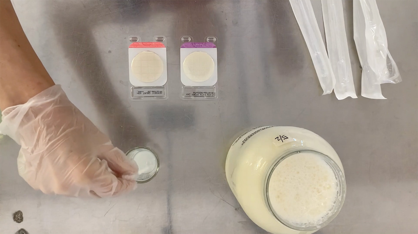 Raw milk bacterial testing before it leaves the farm