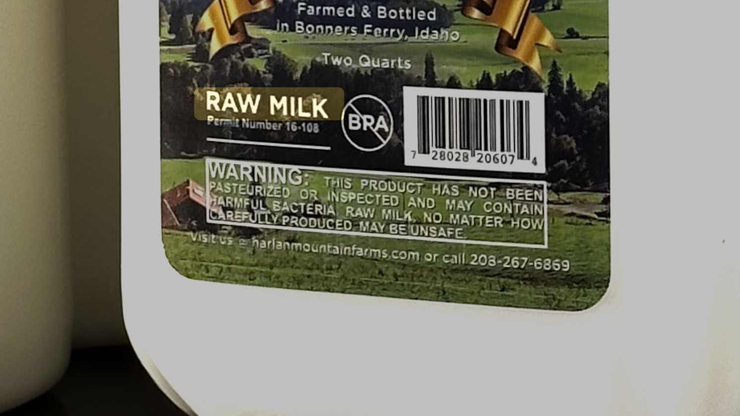 Raw milk product labeling in the USA