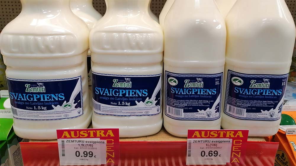 Raw milk is svaigpiens in Latvia