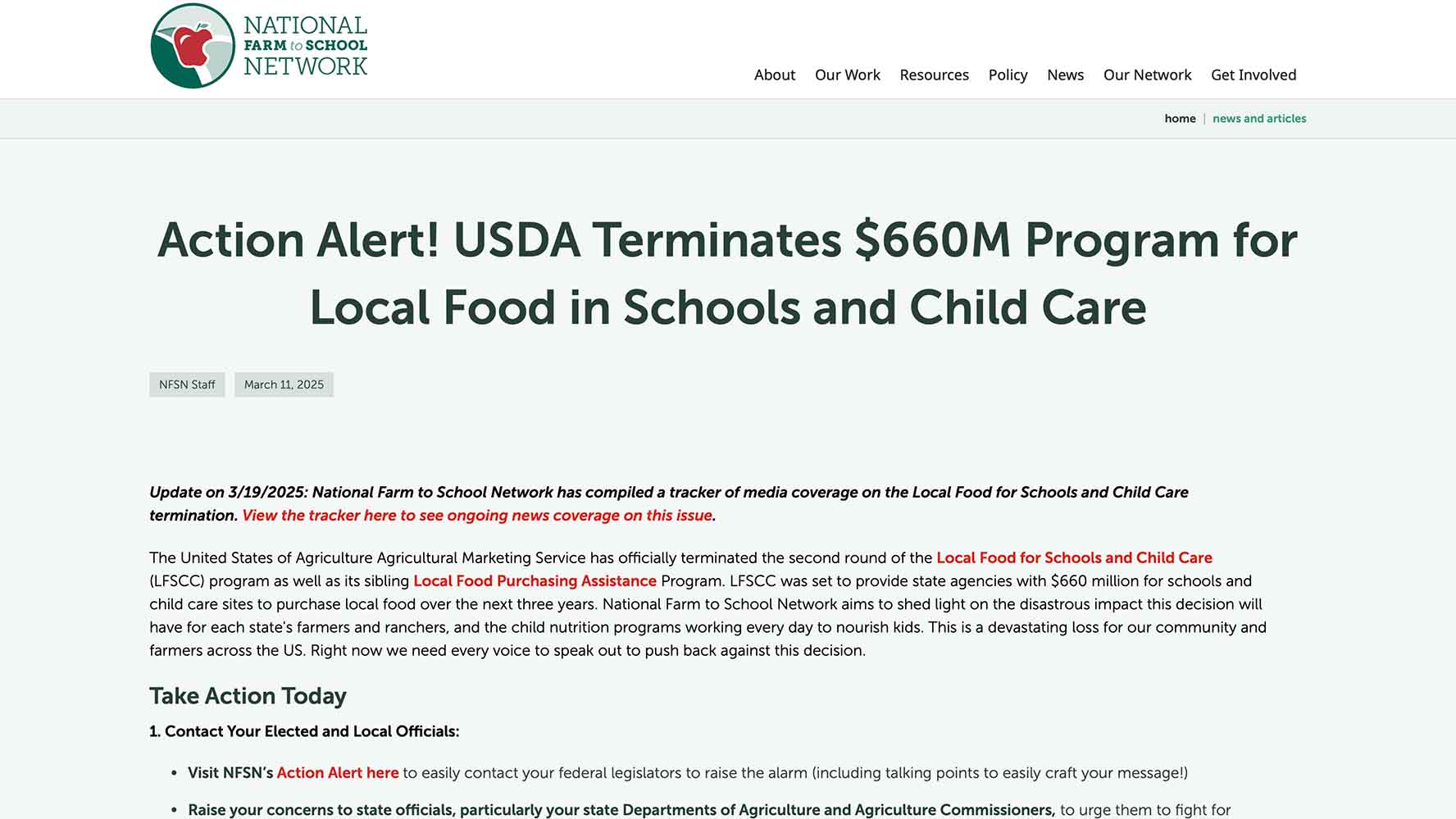 Lame sleight of hand in farm to school funding